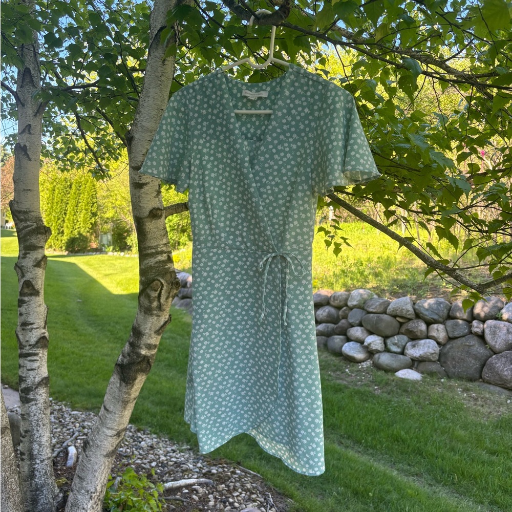 Monteau Green Flutter Sleeve Sundress
